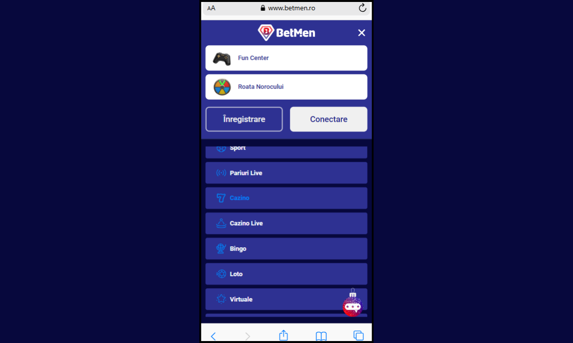 Betmen Casino crearea unui cont
