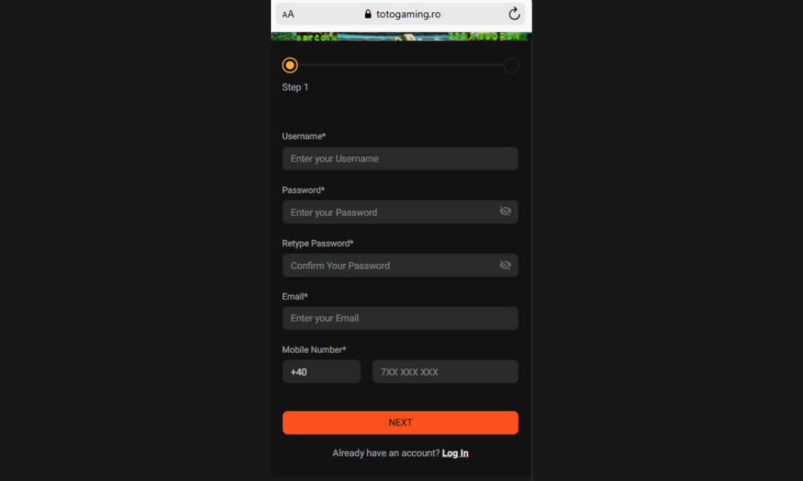 completați formularul totogame casino