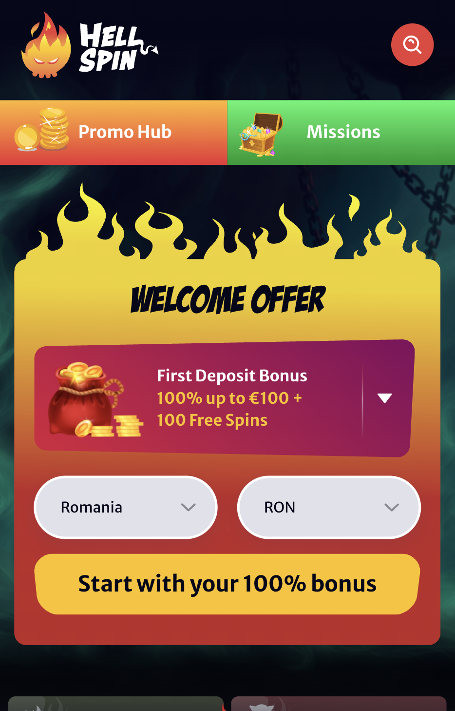 HellSpin casino înregistrarea pasul 1