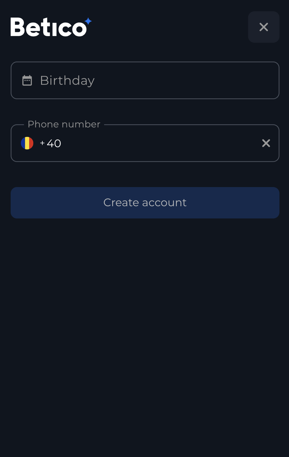 Betico casino înregistrarea pasul 4