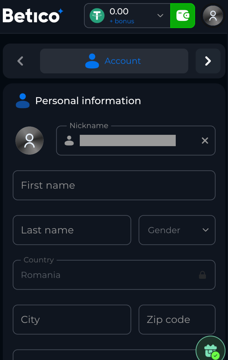 Betico casino înregistrarea pasul 5