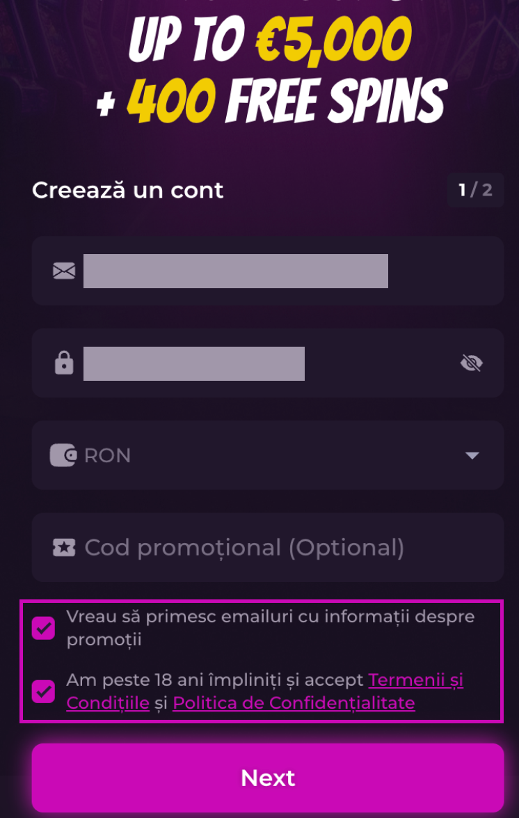 Rockstar casino pasul 3 de înregistrare