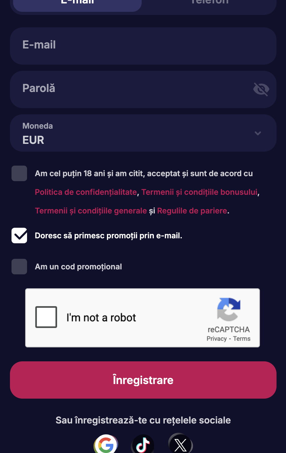 NV casino pasul 4 de înregistrare