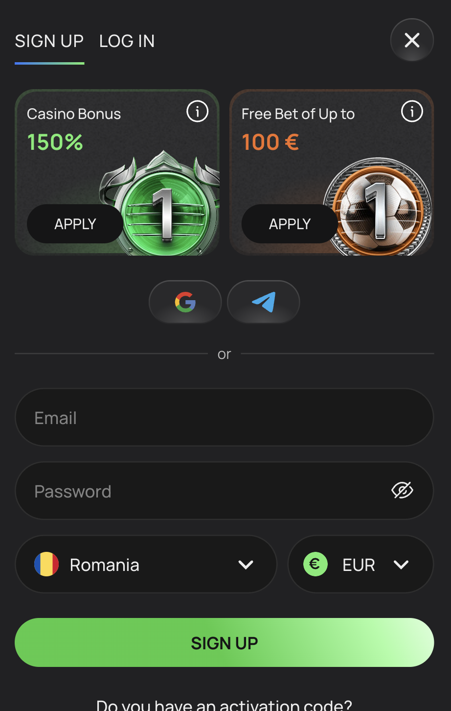 Flagman casino pasul 2 de înregistrare