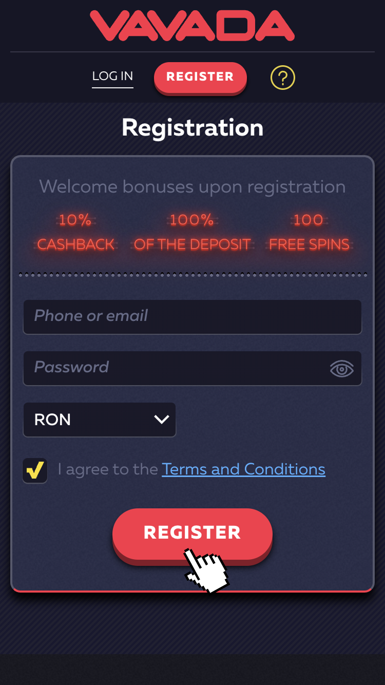 3 - Click pe butonul Register după ce bifezi caseta