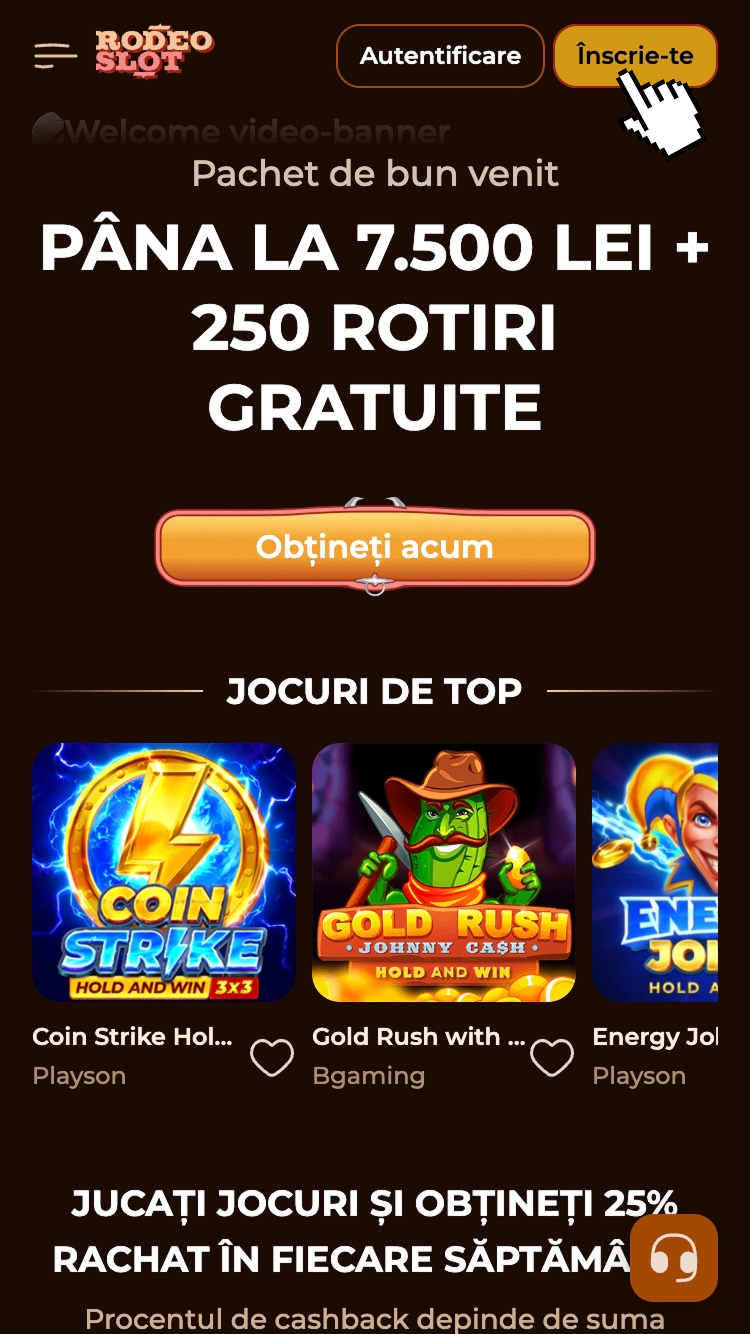 1 - Accesează site-ul și apasă butonul Înscrie-te