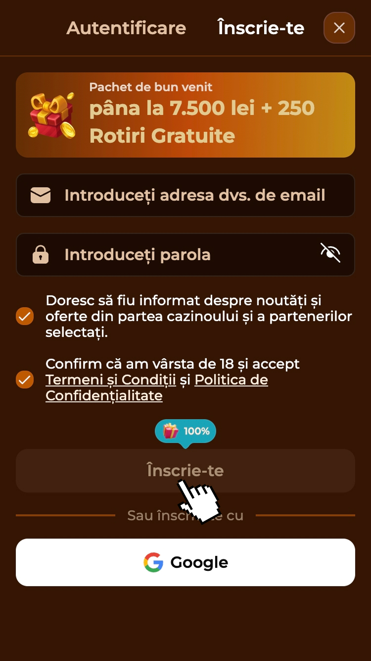 3 - Completează prima parte a cererii de înscriere