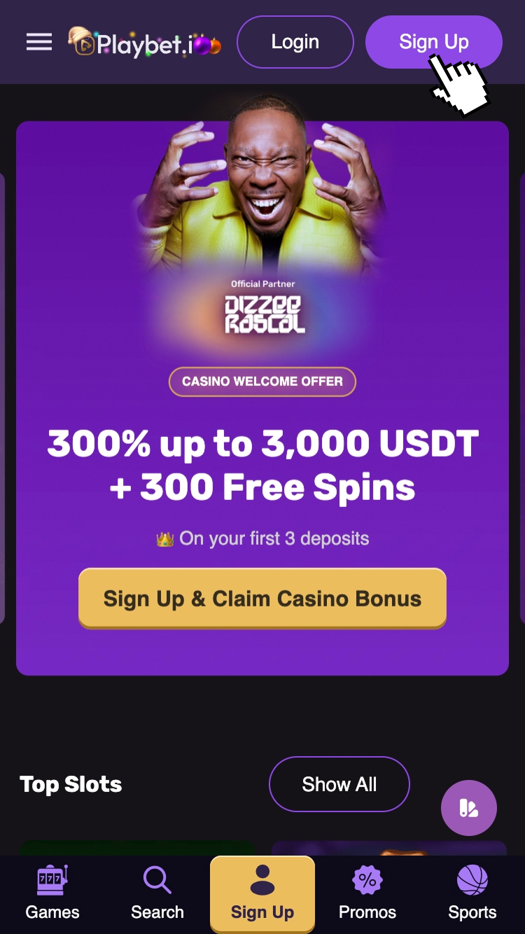 1 - Accesează site-ul cazinoului și înregistrează-te