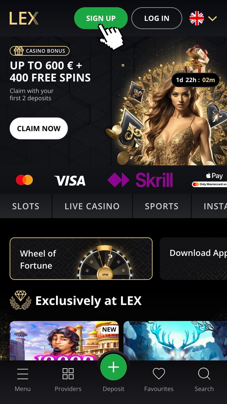 1 - Apasă butonul Sign up de pe pagina principală a site-ului