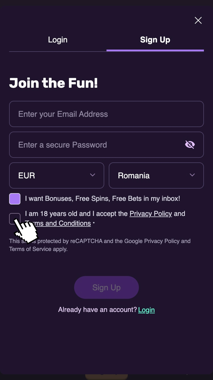 2 - Creează-ți cont doar cu adresa de email
