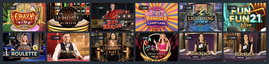 Jet Casino - Live casino