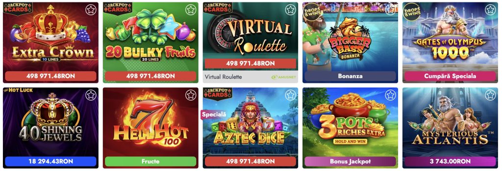 Vivabet Casino Selecția de jocuri