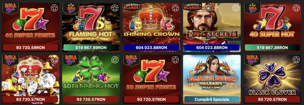 Jocurile de Lucky Seven Casino